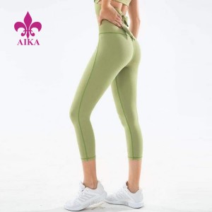 Wholesale custom 7/8 length pantyhose workout compression women yoga gym tights