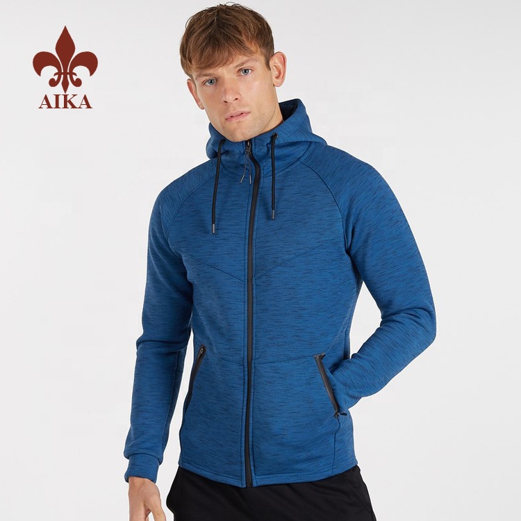 High quality heavyweight cotton polyester mens slimming fitness wholesale zip up winter hoodies