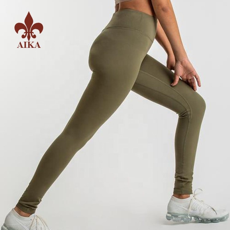 77% polyester 23% spandex High waist leggings Custom fitness womens yoga pants