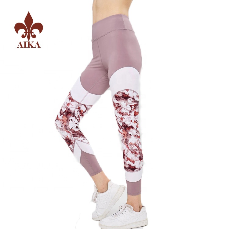 Reliable Supplier Yoga Singlets - High quality Custom 73% polyester 27% spandex fabric sublimation printing fitted women yoga pants – AIKA