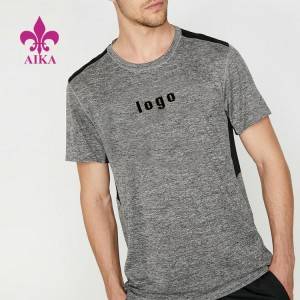 Lightweight Fabric Custom Logo Printing Polyester Gym Sports T Shirt Fitness For Men