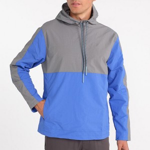 Quarter Zipper Jacket 100%Nylon Color Block Men Windbreaker Jacket