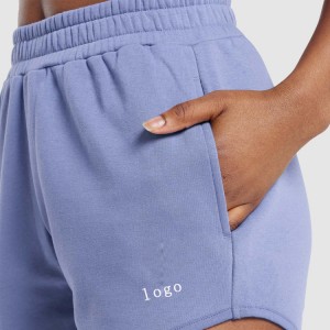 Wholesale Elastic Waist 60% Cotton 40%Polyester Custom Workout Sweat Shorts For Women