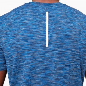 Running T Shirts Custom Refletive Strip Space Dye Men Gym T Shirt