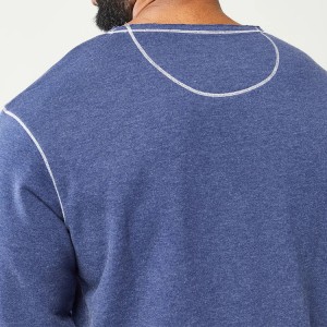 Wholesale Contrast Stitching Crew Neck Jumper Custom Men Plain Gym Sweatshirts