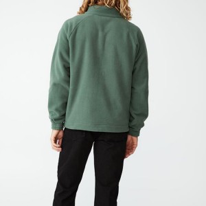 Custom Logo 100% Polyester Quarter Zipper Fleece Plain Sweatshirts For Men