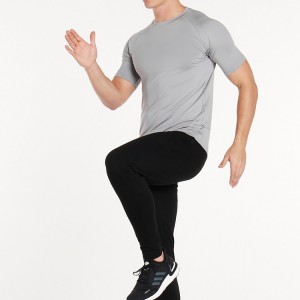 Custom fitness Gym Stretch Lightweight Short Sleeve Polyester Spandex Compression T-shirt for Men Sports Wear