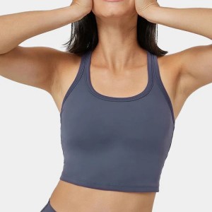 Custom Sportswear Lightweight Sweat-Wicking Racerback Yoga Gym Crop Tank Top For Women
