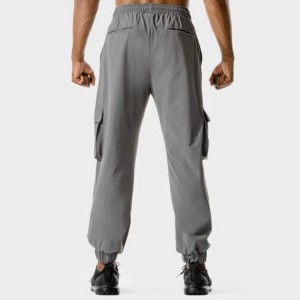 Wholesale Quick Dry Drawstring Waist Men Nylon Jogger Track Pants With Cargo Pocket