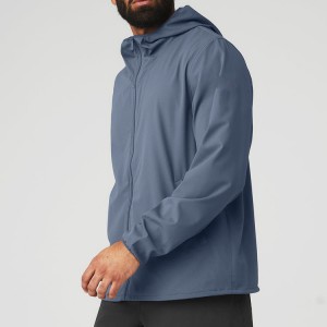 Wholesale Lightweight Custom Sports Windbreaker Full Zip Up Gym Jacket For Men