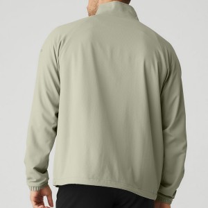 100%Polyester Custom Front 1/4 Zipper Gym Sports Windbreaker Jacket For Men