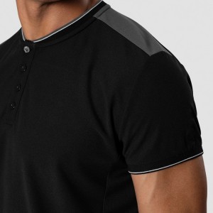 Sweat Wicking Color Block Workout Blank Gym T Shirt Men Custom Polo T Shirts