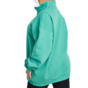 Fleece Inside 75%Cotton 25%Polyester Custom Half Zipper Women Oversized Workout Sweatshirts