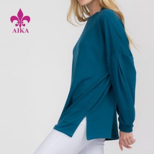 High Quality Oversized Blank Custom Design Long Sleeve Plain T Shirts For Women