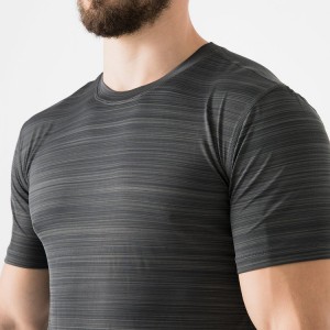 Wholesale OEM Spandex Muscle Gym Shorts Sleeve Men Slim Fit Polyester Custom T Shirt Printing