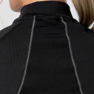 Contrast Stitching High Neck Cotton Plain Crop T Shirts Custom Printing For Women
