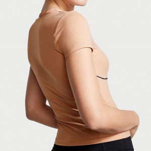 Wholesale OEM Color Block Stitching Gym Plain Athletic Slim Fit T Shirts For Women