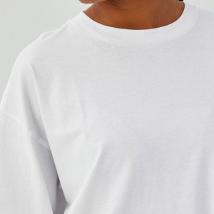 High Quality 100% Cotton Active Oversized White T Shirts Custom Logo For Women