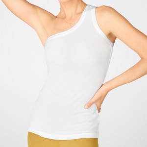 Fitness Blank Sports Ladies Slim Fit One Shoulder Women Custom Yoga Gym Tank Tops