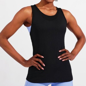 Factory Price Quick Dry Sexy Knot Back Custom Gym Tops Women Plain Sports Tank Top