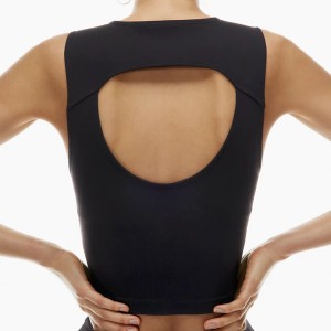 Wholesale Custom Sexy Back Cutout High Neck Workout Gym Crop Tank Top For Women