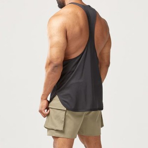 Factory Price Quick Dry Mesh Fabric Custom Plain Gym Singlet Muscle Tank Top Men