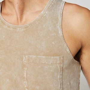 New Fashion Wholesale Washed Cotton Plain Unisex Fitness Workout Tank Top For Men
