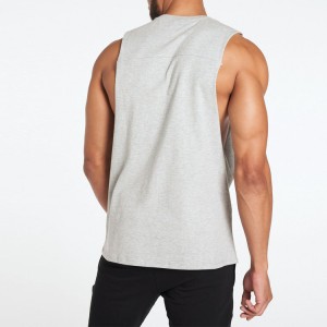 New Arrival Custom Printed Men Muscle Gym Workout Cut Off Cotton Tank Top