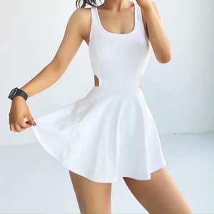 Custom Stretchable Golf Tennis Dress Quick Dry Cross Back Tennis Skirts For Women