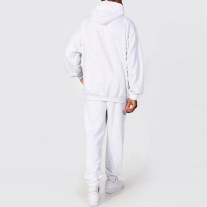 Factory Price Heavyweight 400gsm Oversized White Hoodie Tracksuit Set Custom Printing For Men