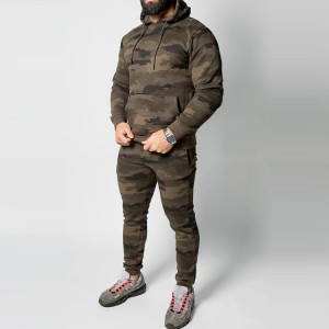 High Quality Cotton Polyester Custom Tracksuit Mens Camouflage Jogger Sweatsuit