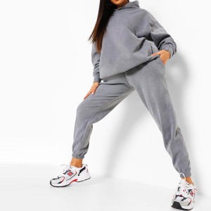 High Quality Heavy Weight 100%Cotton Workout Tracksuit Women Custom Sweatsuit