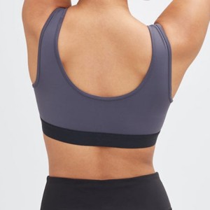 High Quality Stretchable Color Block Scoop Push Up Women Yoga Sports Bra Custom Printing