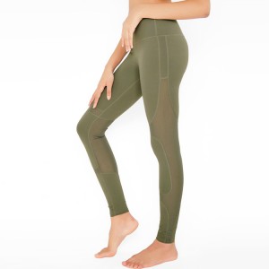 High Waist Mesh Panel Custom Compression Gym Tights Yoga Pants Leggings For Women