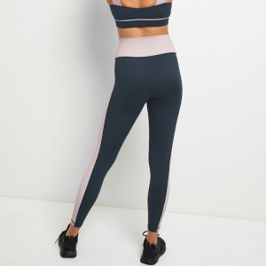 Wholesale Ladies Color Block High Waist Workout Custom Yoga Legging Pants For Women