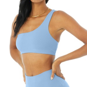Hot Sell One Shoulder Sports Bra Workout High Waist Yoga Set Custom Printing For Women