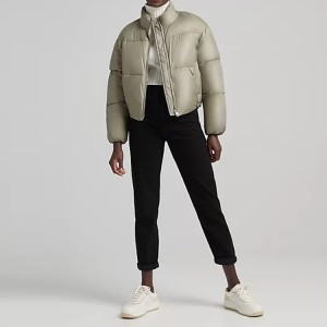 Wholesale Lighweight 100%Polyester Down Coat Goose Puffer Jacket For Women