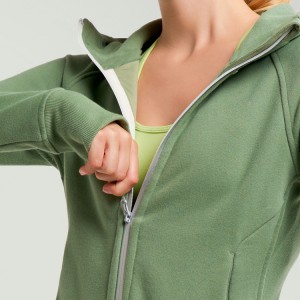 High Quality Cotton Polyester Custom Logo Full Zip Up Slim Fit Workout Plain Hoodies For Women
