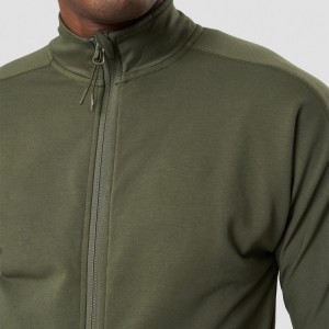 Wholesale Outdoor Custom Logo Slim Fit Full Zip Up Gym Sports Hoodie Jacket For Men