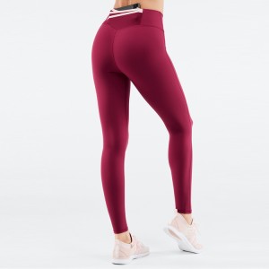 Stretchable High Waist Pocket Yoga Pants No Front Seam Gym Tights Leggings For Women