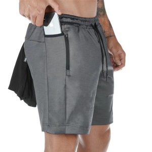 Custom Sweat Wicking Polyester Drawstring Waist Gym Running Shorts For Men