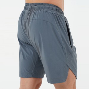 High Quality Quick Dry 100% Polyester Drawstring Waist V Cut Hem Men Athletic Gym Shorts