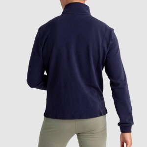 Factory Price Sports Workout Cotton Polyester Plain Hal Zip Gym Sweatshirts  For Men