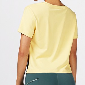 Crop T Shirts Light Weight Polyester Women Loose Sports Shorts Sleeve