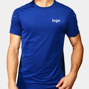 Gym T Shirts Custom Color Block Reflective Logo T Shirt