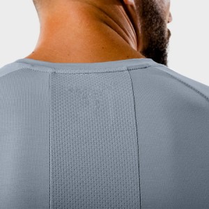 Wholesale Short Sleeve Mesh Panel Custom Printing Muscle Fit Sports Plain T Shirt For Men