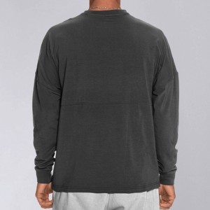 Sport Plain Oversize Long sleeve Workout Men Fitness Cotton T Shirts Custom Printing