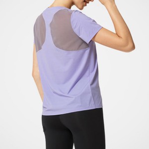 High Quality Quick Dry Polyester Mesh Panel Gym Sports Women T Shirts Custom Printing