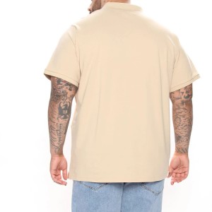 Wholesale Custom Color Block Quarter Zipper Workout Blank Men Cotton Polo T Shirts