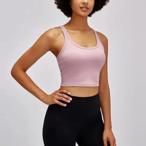 Custom Sportswear Lightweight Sweat-Wicking Racerback Yoga Gym Crop Tank Top For Women
